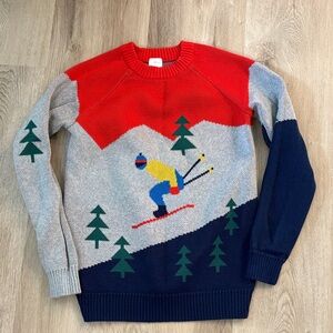 HANNA ANDERSSON women’s ski slope holiday cotton sweater size XS ribbed cozy